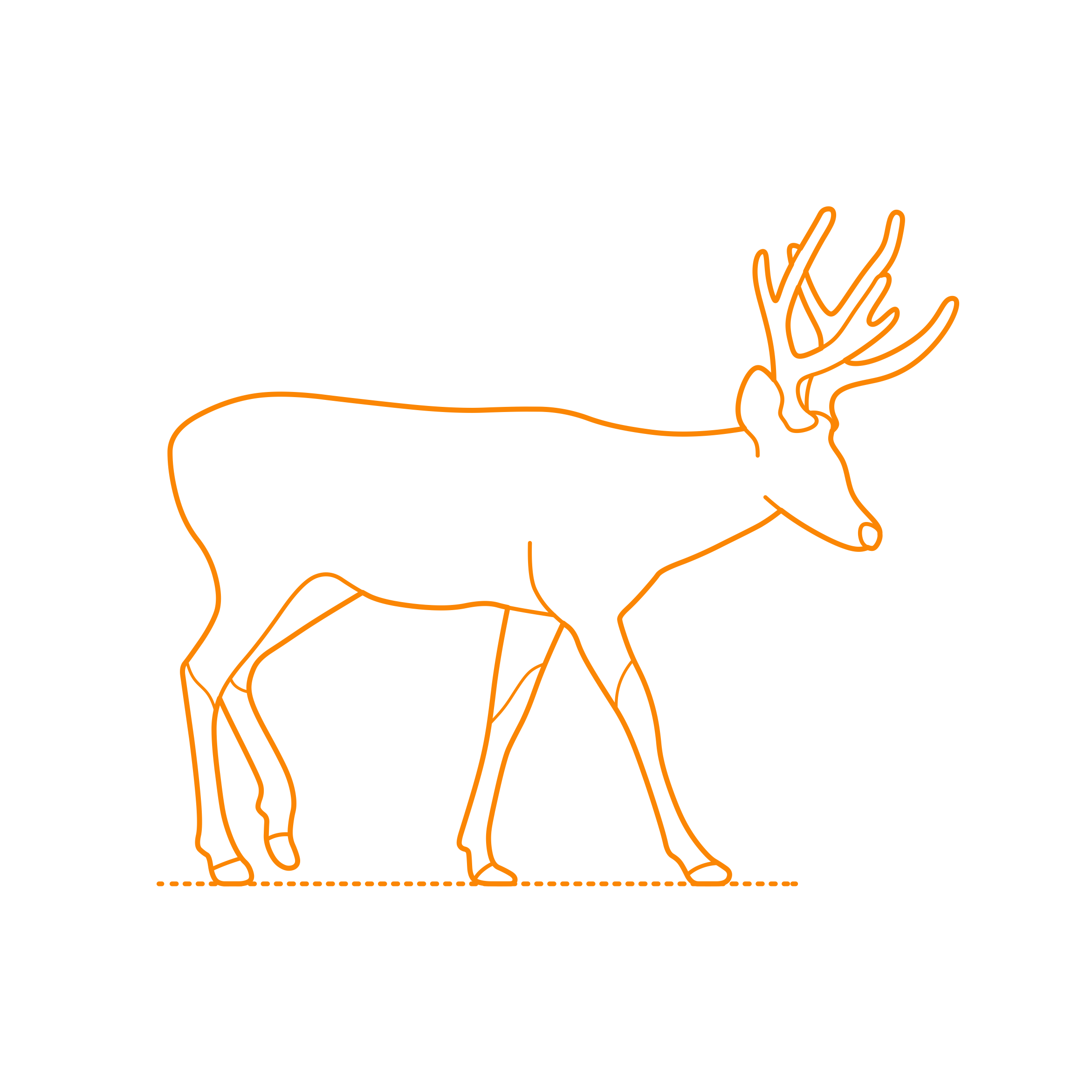 Animals Deer Marsh Deer Outline Svg File Free Vectors